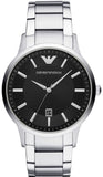 Emporio Armani Renato Quartz Black Dial Silver Steel Strap Watch For Men - AR11181