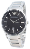 Emporio Armani Renato Quartz Black Dial Silver Steel Strap Watch For Men - AR11181