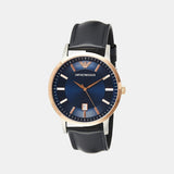 Emporio Armani Renato Analog Blue Dial Black Leather Strap Watch For Men - AR2506