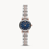 Emporio Armani Gianni T Bar Quartz Blue Dial Two Tone Steel Strap Watch For Women - AR11222