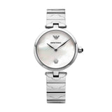 Emporio Armani Mother of Pearl Dial Silver Steel Strap Watch For Women - AR11235