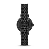 Emporio Armani Gianni T Bar All Black Diamond Dial Watch For Women - AR11245