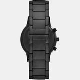 Emporio Armani Renato Chronograph Mother of Pearl Black Dial Black Steel Strap Watch For Men - AR11275