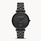 Emporio Armani Gianni T Bar Analog Black Dial Black Steel Strap Watch For Men - AR11299