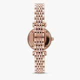 Emporio Armani Gianni T-Bar Mother of Pearl Dial Rose Gold Steel Strap Watch For Women - AR11316