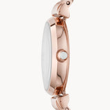 Emporio Armani Gianni T-Bar Mother of Pearl Dial Rose Gold Steel Strap Watch For Women - AR11316