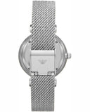 Emporio Armani Gianni T-Bar Quartz Mother of Pearl Dial Silver Mesh Bracelet Watch For Women - AR11319