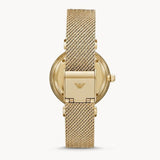 Emporio Armani Gianni T Bar Mother of Pearl Dial Gold Mesh Bracelet Watch For Women - AR11321