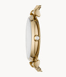 Emporio Armani Gianni T Bar Mother of Pearl Dial Gold Mesh Bracelet Watch For Women - AR11321