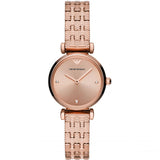 Emporio Armani Gianni T Bar Quartz Rose Gold Dial Rose Gold Steel Strap Watch For Women - AR11342