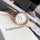 Emporio Armani Rosa Quartz Mother of Pearl White Dial Rose Gold Steel Strap Watch For Women - AR11355