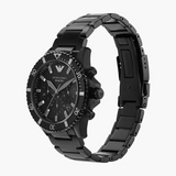 Emporio Armani Diver Chronograph Black Dial Black Steel Strap Watch For Men - AR11363