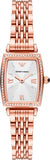 Emporio Armani Gianni T Bar Quartz Crystals White Dial Rose Gold Steel Strap Watch For Women - AR11406