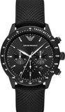 Emporio Armani Mario Chronograph Quartz Black Dial Black Nylon Strap Watch For Men - AR11453