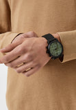 Emporio Armani Luigi Chronograph Green Dial Black Mesh Bracelet Watch For Men - AR11470