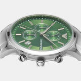 Emporio Armani Renato Chronograph Green Dial Silver Steel Strap Watch For Men - AR11507