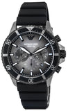 Emporio Armani Mario Chronograph Black Dial Black Leather Strap Watch For Men - AR11243