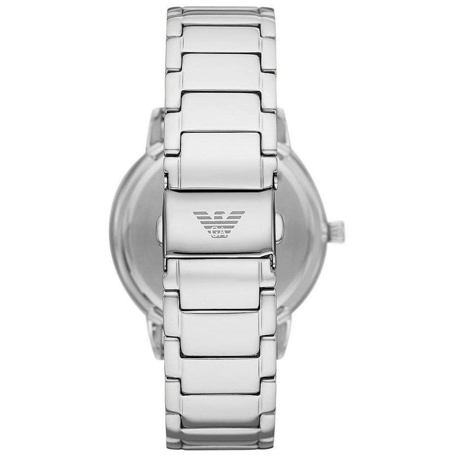 Emporio Armani Claudio Green Dial Silver Steel Strap Watch for Men - AR11575