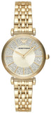 Emporio Armani Gianni T Bar Analog Crystals Gold Dial Gold Steel Strap Watch For Women - AR11608