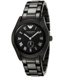 Emporio Armani Ceramica Quartz Black Dial Black Steel Strap Watch For Women - AR1402