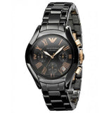 Emporio Armani Chronograph Black Ceramic Stainless Steel Dial Watch For Women - AR1411