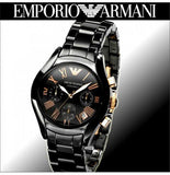 Emporio Armani Chronograph Black Ceramic Stainless Steel Dial Watch For Women - AR1411