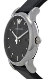 Emporio Armani Classic Quartz Black Dial Black Leather Strap Watch For Men - AR1692