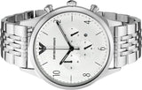 Emporio Armani Classic Chronograph Silver Dial Silver Steel Strap Watch For Men - AR1879