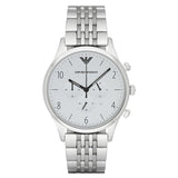 Emporio Armani Classic Silver Dial Silver Steel Strap Watch For Men - AR1867