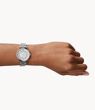 Emporio Armani Gianni T-Bar Mother of Pearl Dial Silver Stainless Steel Watch For Women - AR1908