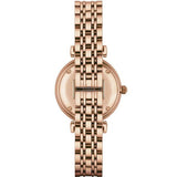 Emporio Armani Gianni T Bar Mother of Pearl Rose Gold Stainless Steel Strap Watch For Women - AR1909