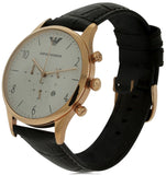 Emporio Armani Beta Chronograph White Dial Brown Leather Strap Watch For Men - AR1916