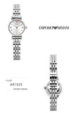 Emporio Armani Gianni T Bar Quartz Silver Dial Silver Steel Strap Watch For Women - AR1935