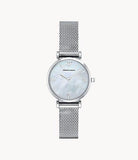 Emporio Armani Gianni T Bar Mother of Pearl Dial Stainless Steel Strap Watch For Women - AR1955