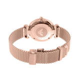 Emporio Armani Gianni T Bar Silver Dial Rose Gold Mesh Bracelet Watch For Women - AR1956