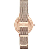 Emporio Armani Gianni T Bar Silver Dial Rose Gold Mesh Bracelet Watch For Women - AR1956