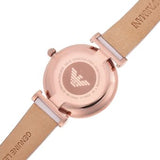 Emporio Armani Gianni T Bar Mother Of Pearl Pink Dial Pink Leather Strap Watch For Women - AR1958