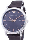 Emporio Armani Luigi Quartz Gray Dial Brown Leather Strap Watch For Men - AR1996