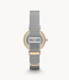 Emporio Armani Gianni T Bar Mother of Pearl Dial Silver Mesh Bracelet Watch For Women - AR2068