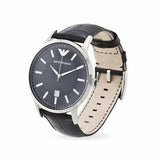 Emporio Armani Renato Black Dial Leather Strap Watch For Men - AR2411