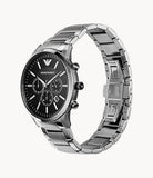 Emporio Armani Sportivo Chronograph Black Dial Silver Steel Strap Watch For Men - AR2460