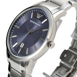 Emporio Armani Renato Blue Dial Silver Steel Strap Watch For Men - AR2477