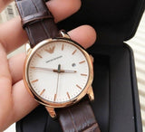 Emporio Armani Luigi White Dial Brown Leather Strap Watch For Men - AR2502