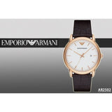 Emporio Armani Luigi White Dial Brown Leather Strap Watch For Men - AR2502