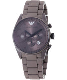 Emporio Armani Sportivo Chronograph Brown Dial Brown Steel Strap Watch For Men - AR5950