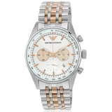 Emporio Armani Sportivo Chronograph Silver Dial Two Tone Steel Strap Watch For Men - AR5999