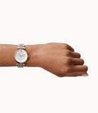 Emporio Armani Gianni T Bar Analog White Dial Two Tone Steel Strap Watch For Women - AR2076