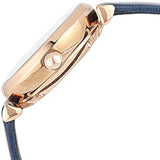 Emporio Armani Gianni T-Bar Analog Silver Dial Blue Leather Strap Watch For Women - AR60020