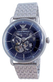 Emporio Armani Aviator Multifunction Blue Dial Silver Mesh Bracelet Watch For Men - AR60024