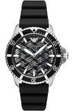 Emporio Armani Meccanico Automatic Black Dial Black Silicone Strap Watch For Men - AR60062